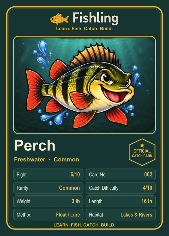 Perch, official Fishling card 002