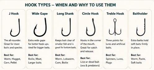 Fishing hook types visual guide