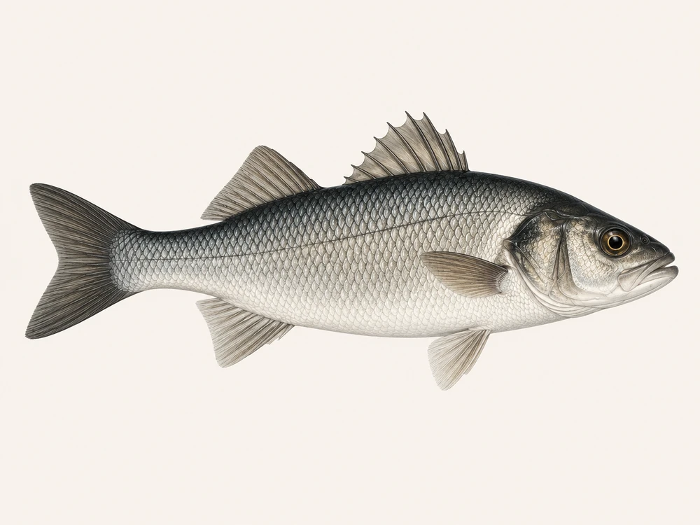 European Bass species guide artwork